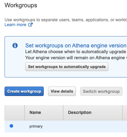 athena workgroup