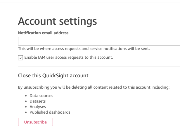 quicksight delete